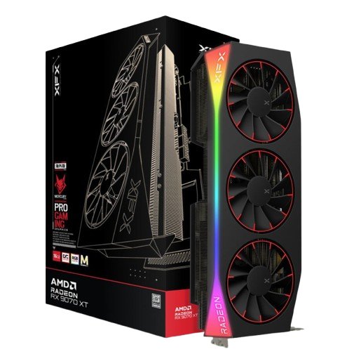 TARJETA DE VIDEO XFX MERCURY RX 9070 XT MAGNETIC AIR/ RGB/16GB/ GDDR6/ PCIE 5.0/256 BIT/GAMA ALTA TARJETA DE VIDEO XFX MERCURY RX 9070 XT MAGNETIC AIR/ RGB/16GB/ GDDR6/ PCIE 5.0/256 BIT/GAMA ALTA